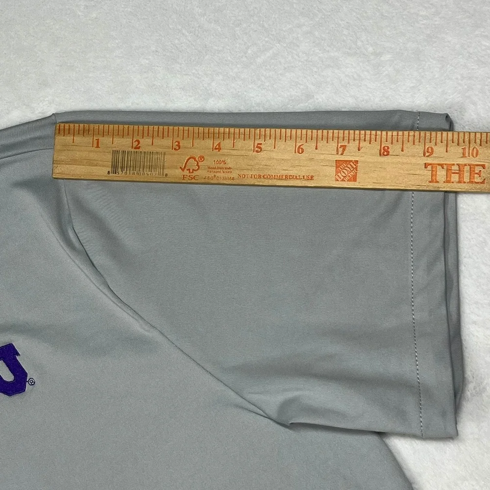 Nike TCU Polo Mens Large Grey Dri-FIT Short Sleeve Embroidered Horned Frogs Logo